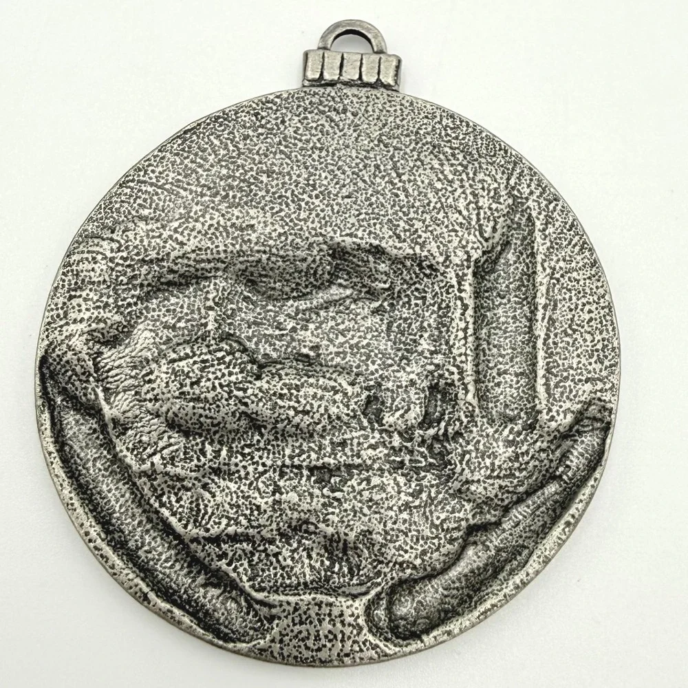 Country Christmas Ornaments Set 3 Silver Pewter Tone 2004 2005 Barn Bells